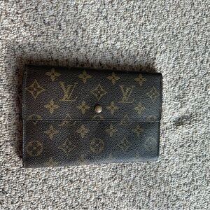 Louis Vuitton Dark Brown Monogram trifold wallet